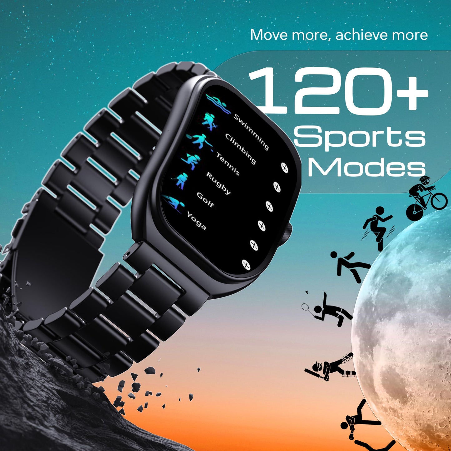 Boult Newly Launched Trail Pro Smartwatch 2.01'' 3D Curved Screen+AMOLED, BT Calling 5.3, 600 Nits Brightness, IP68, 250+ Watchfaces, 120+ Sports Modes, AI Voice Assistant, SpO2 Tracking (Metal Black)