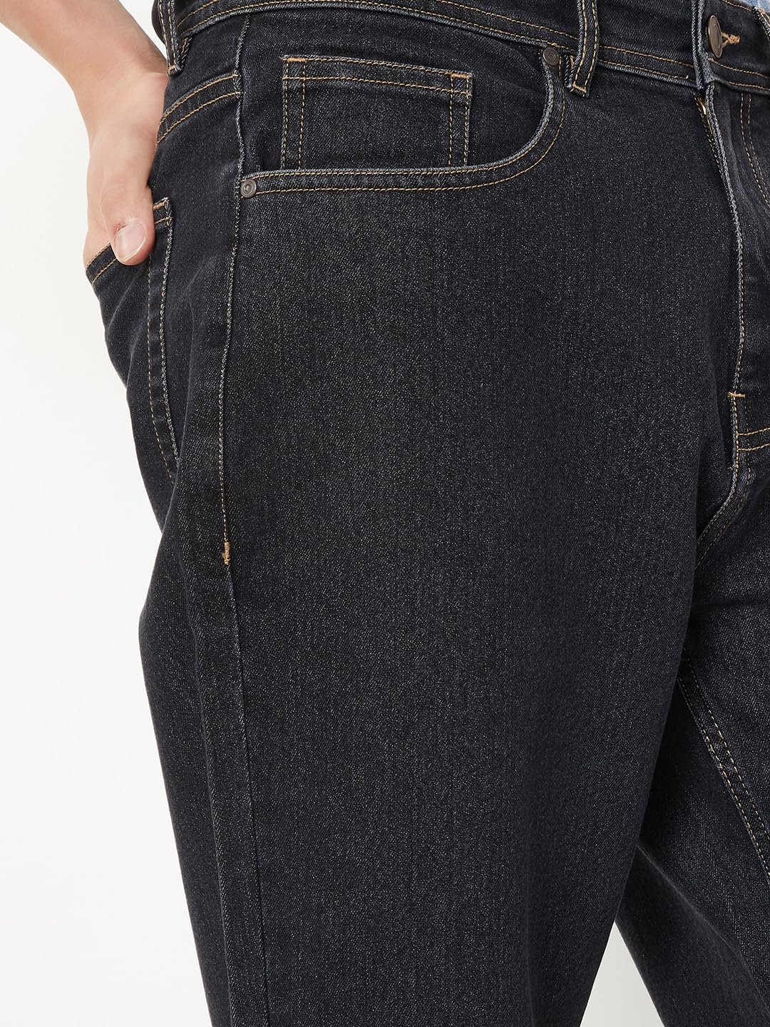 Max Men Washed Straight Fit Jeans (Black_28)