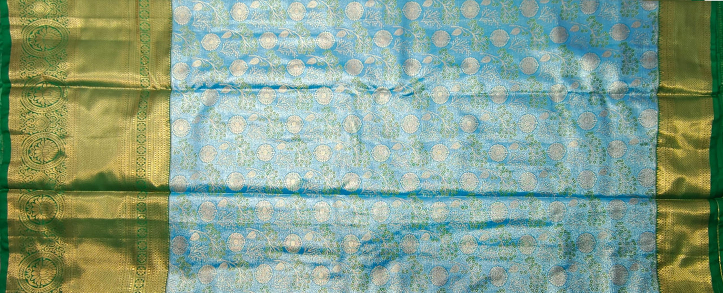 VFCollections Women's Kanchipuram Silk Pure Pattu Sarees With Blouse (VFC646-6)