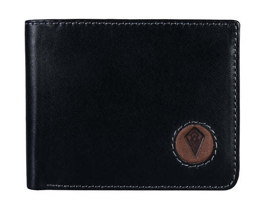 IMPERIOUS - THE ROYAL WAY Imperious Men's Genuine Leather Bi-Fold Rfid Wallet (Black)