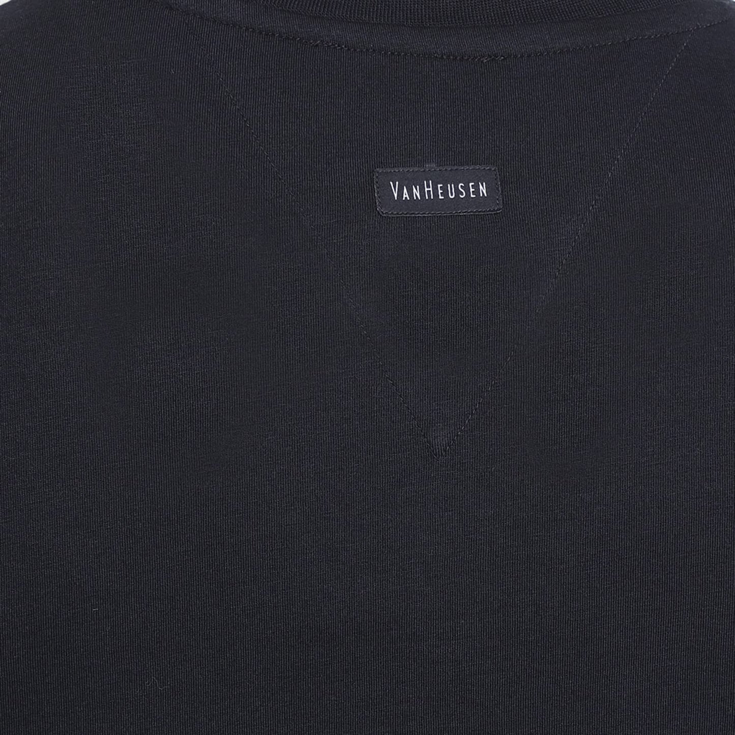 Van Heusen Men Athleisure Ultra Soft T-Shirt - Crew Neck, Short Sleeve_60044_Black_L