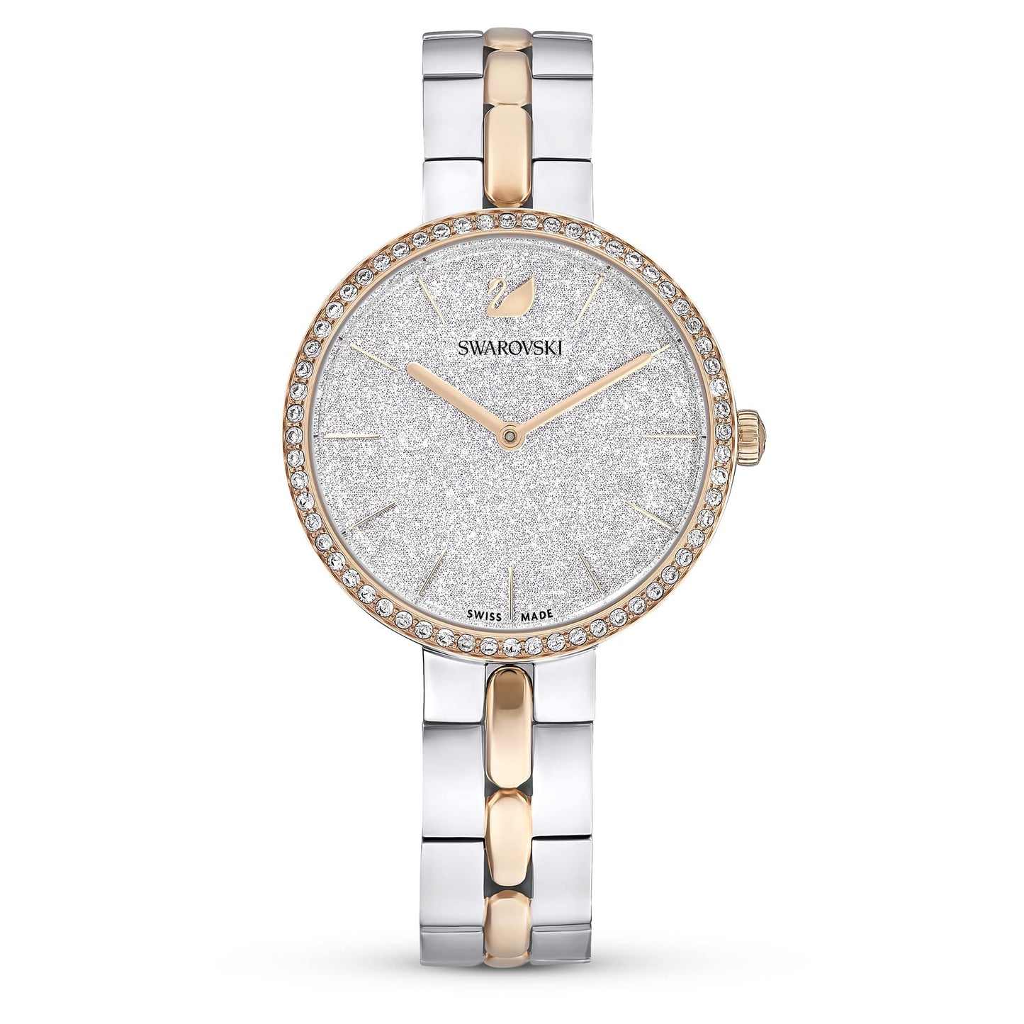 Swarovski Metal Analog White Dial Women's Watch-5644081,Multicolor Band
