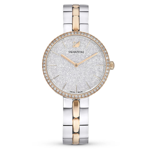 Swarovski Metal Analog White Dial Women's Watch-5644081,Multicolor Band