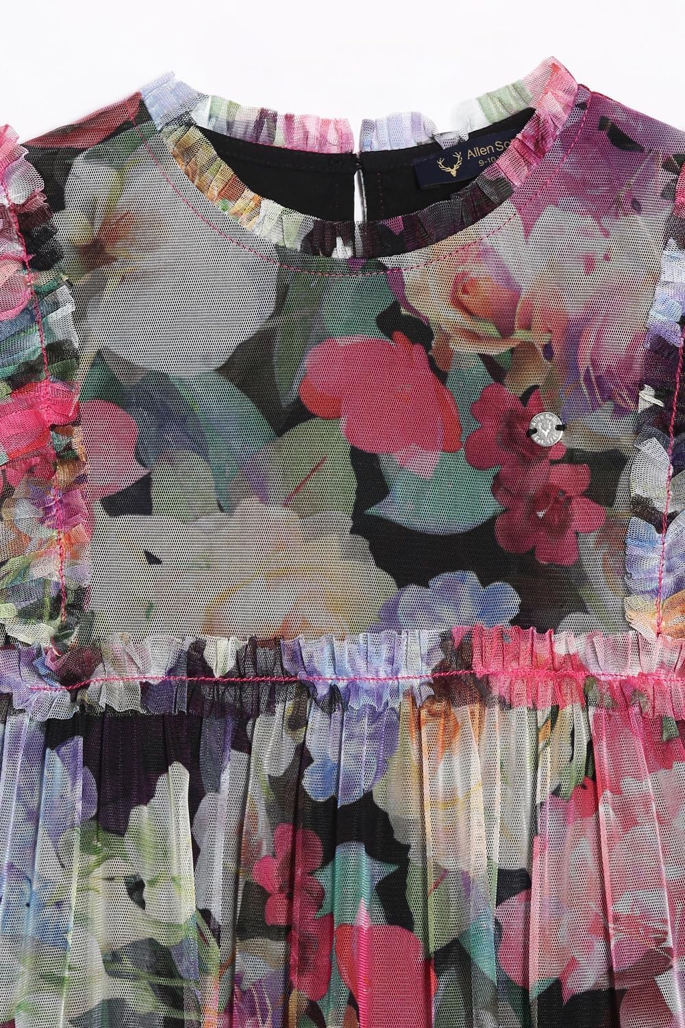 Allen Solly Girl's Cotton Modern Below The Knee Dress (AGDRTRGF875235_Multi Multicolour