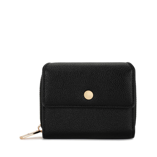 Fastrack Women's Mini Organizer Wallet | Flap Closure, Tri-Fold Design, Zip Coin Pocket, Card & Cash Slots | Compact & Organized | 6 Months Warranty