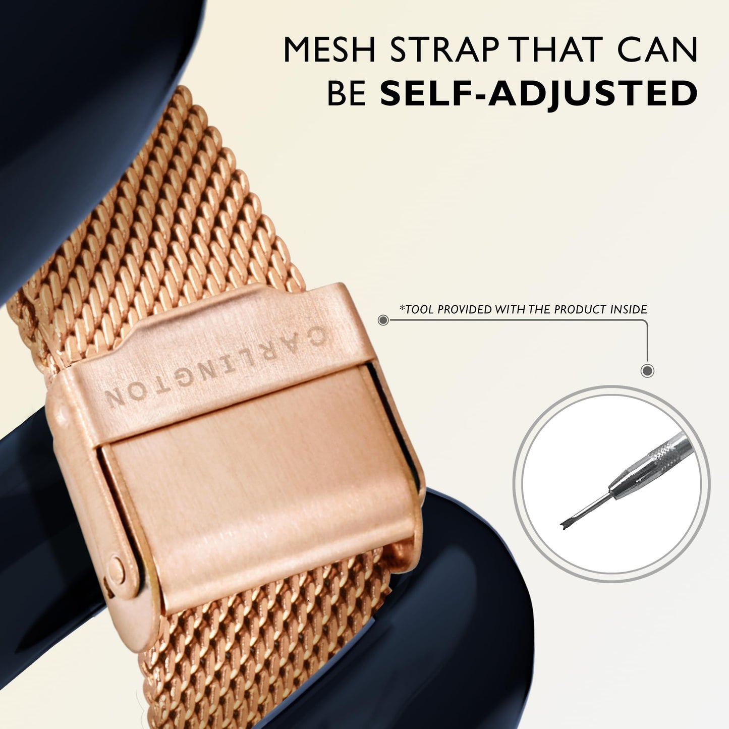 Carlington Womens Analog Ladies Wrist Watch With Mesh Strap-Ct 2008 Rose Gold