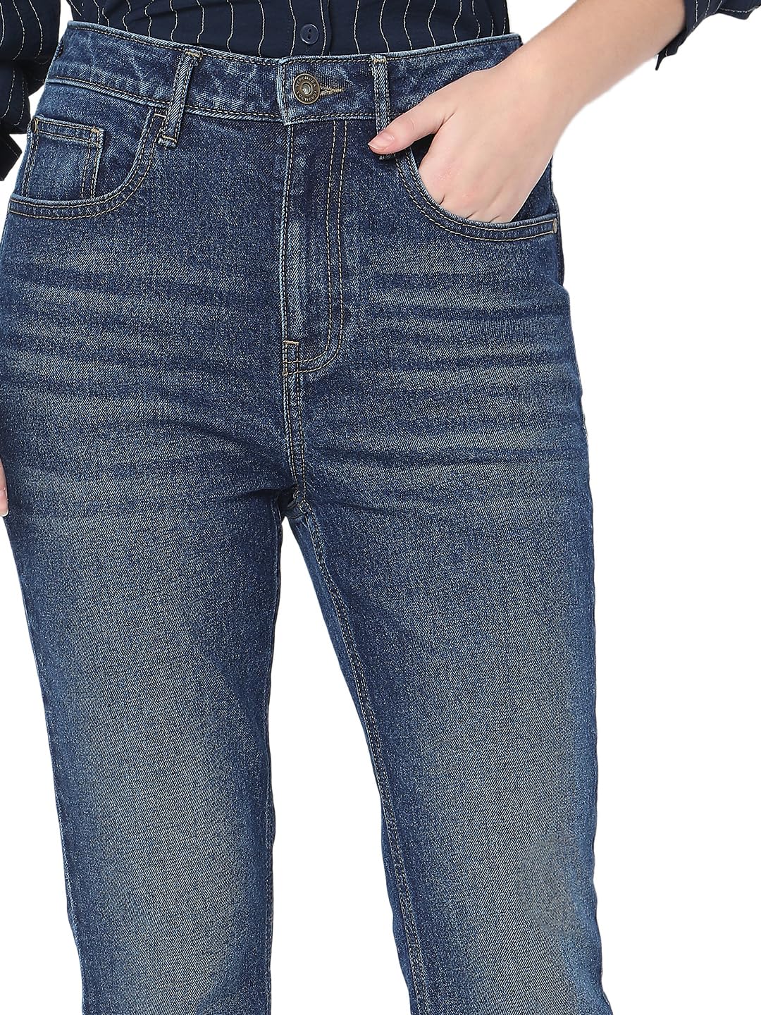 VERO MODA Womens Bootcut High Rise Jeans Medium Blue Denim