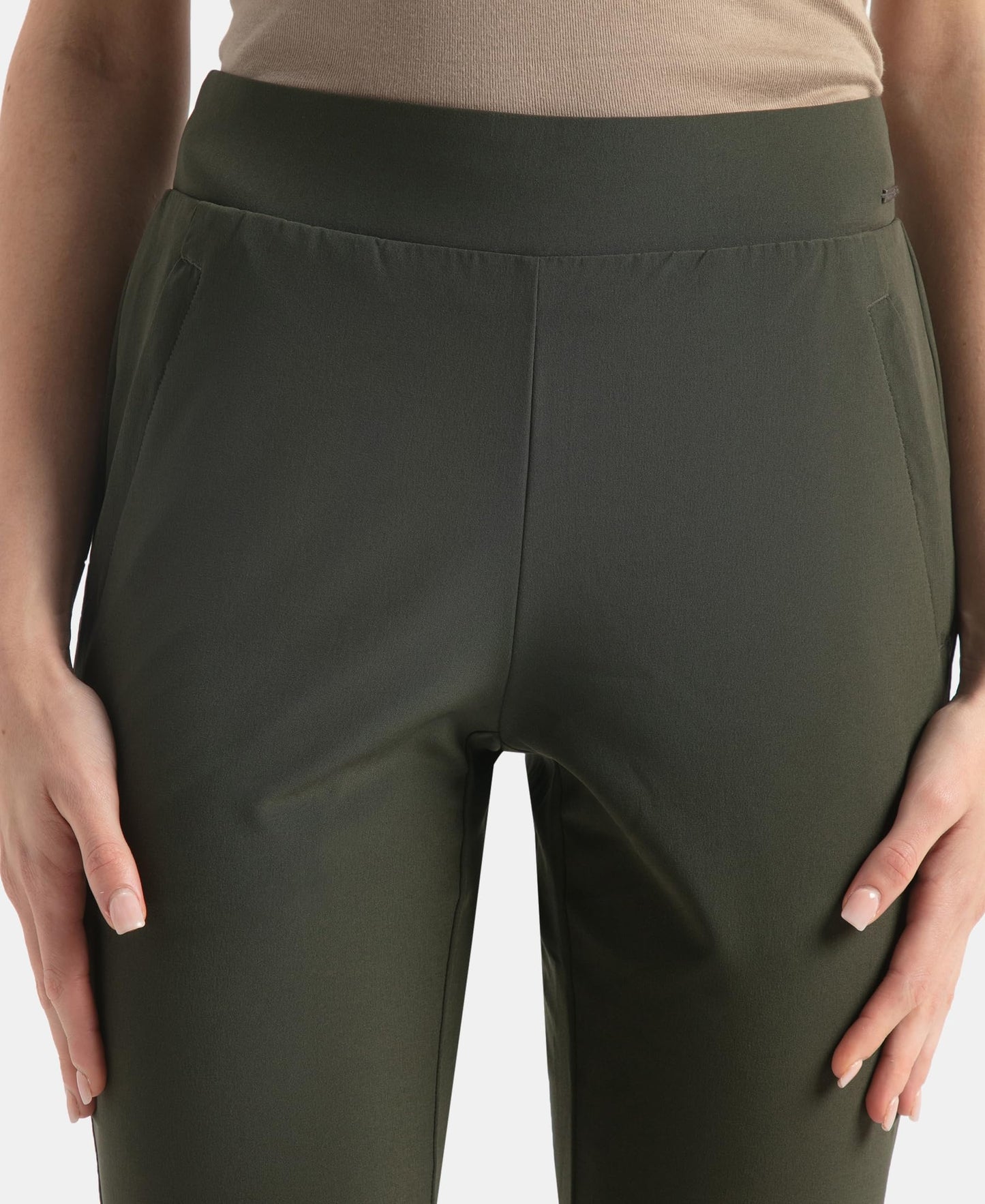 Jockey IW35 Women's Environment Friendly Recycled Microfiber All Day Pants with StayFresh Treatment_Olive_XXL