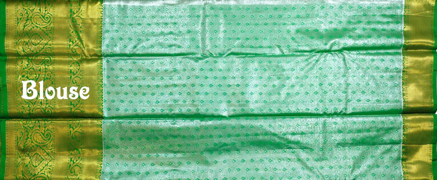 VFCollections Women's Kanchipuram Silk Pure Pattu Sarees With Blouse (VFC548-3)