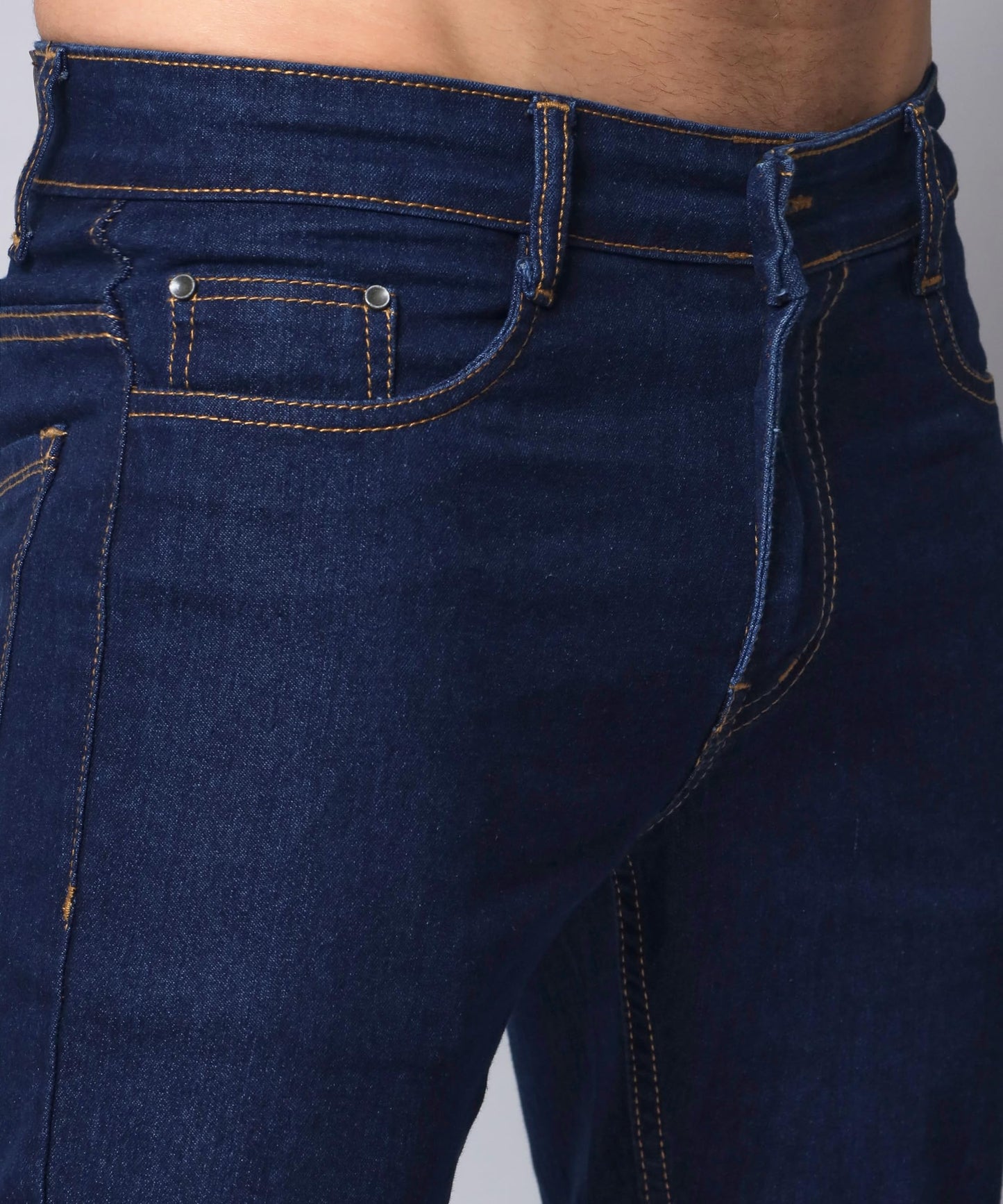 STUDIO NEXX Slim Fit Cotton Lycra Blend Raw Blue Jeans - VISTA1_RAWBLUE_38