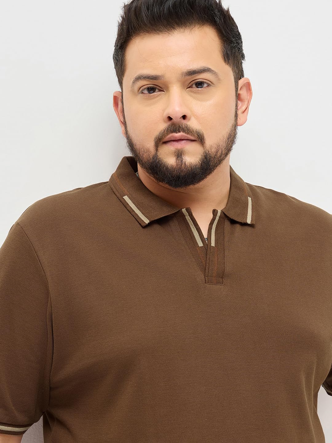Urbano Plus Men's Dark Brown Solid Regular Fit Half Sleeve Cotton Polo T-Shirt (pluspolosolcntipp-03-dbrown-4xl)