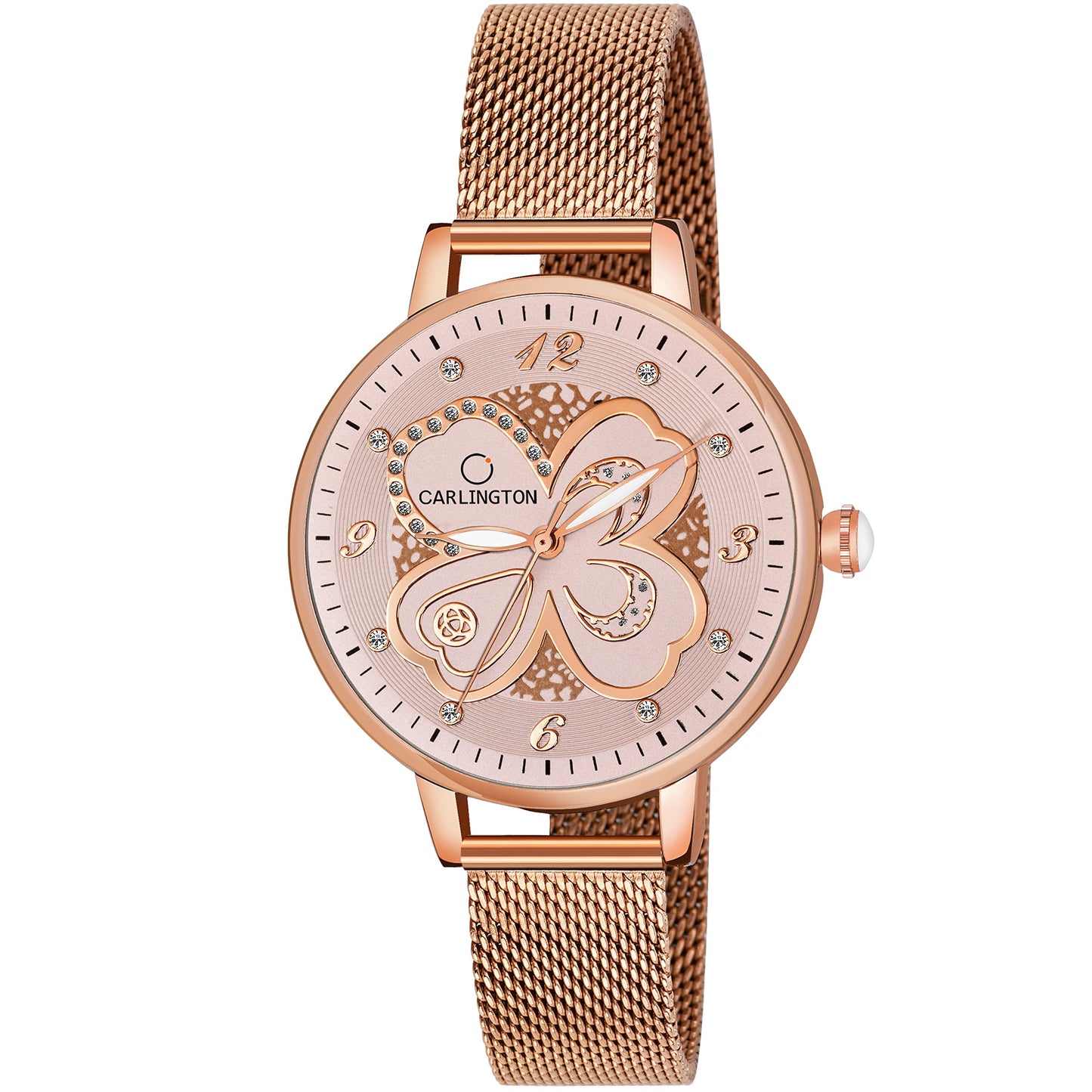 Carlington Stainless Steel Analog Dial Women Watch, Gold Band