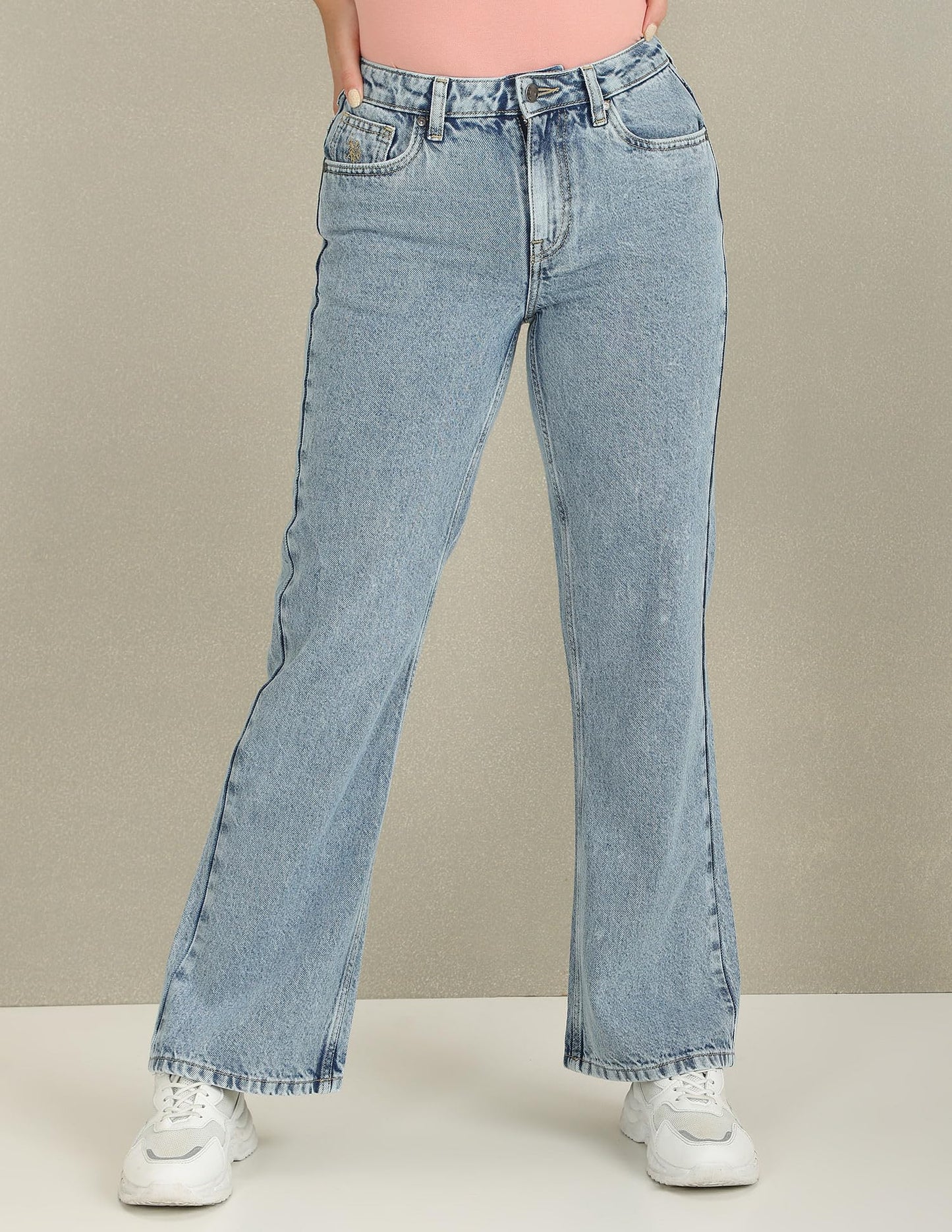 U.S. POLO ASSN. Women's Bootcut Mid Rise Jeans (UWAW23JN011_Blue_30)