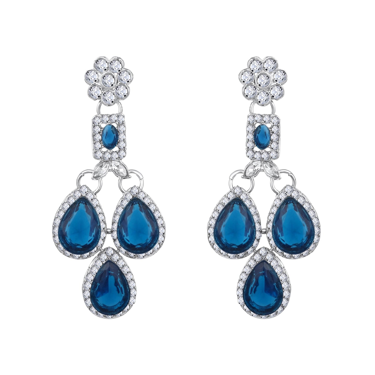 Atasi International Kundan Polki and Crystals Traditional Necklace with Earrings and Maang Tikka for Women - Jewellery Set for Party, Wedding, Engagement