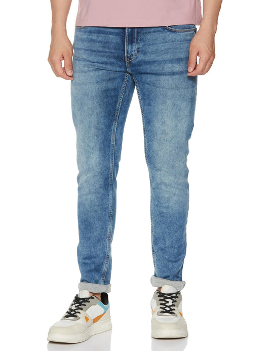 Pepe Jeans Men Low Rise Slim Jeans (PM207714S571_Meduim Blue, 32