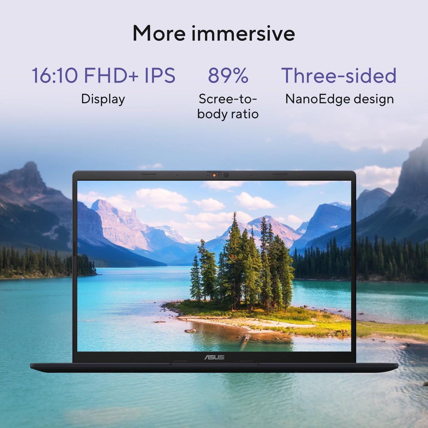 ASUS Vivobook 16, Snapdragon X Processor,(Qualcomm Adreno iGPU/16GB RAM/512GB SSD/Windows 11 Home/MS Office 365 Basic (1Year)*/16" FHD+/AI PC/Quiet Blue/1.88 kg), X1607QA-MB049WS