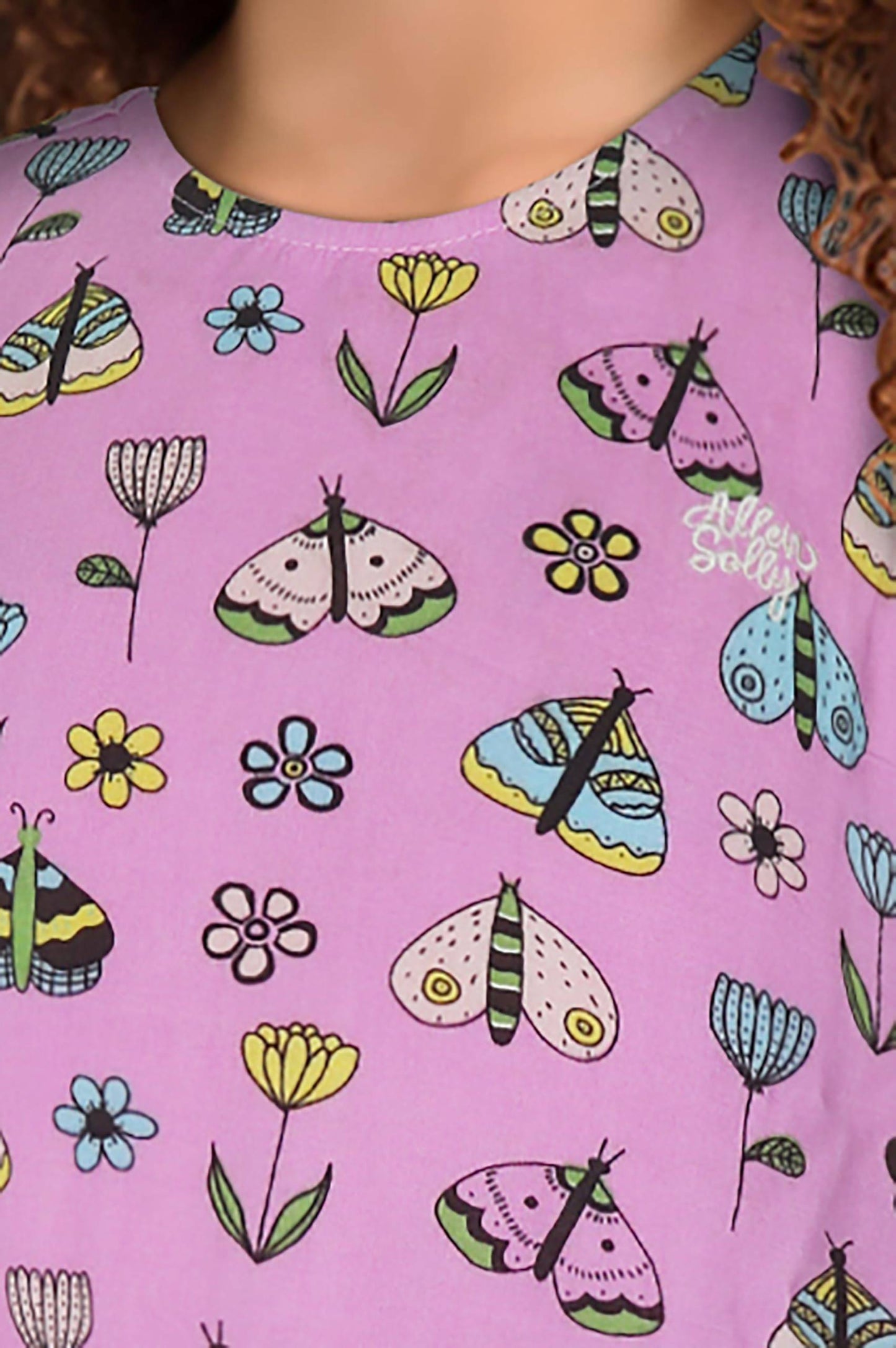 Allen Solly Girl's Viscose Modern Mid-Thigh Length Dress (AGDRCRGF398893_Pink_13 Years-14 Years)