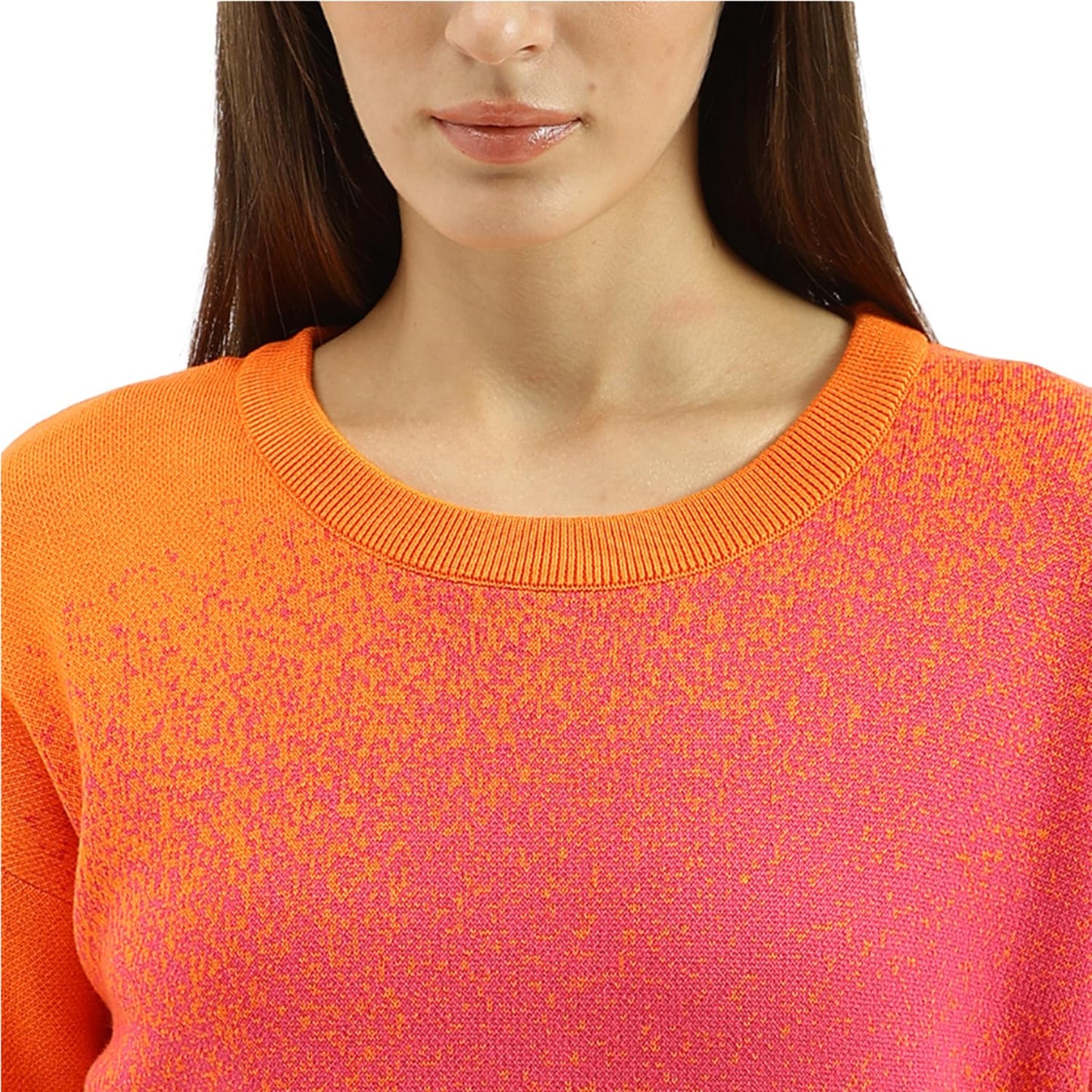 United Colors of Benetton Women's Cotton Round Neck Sweater (25A1099W3M56I902_Orange