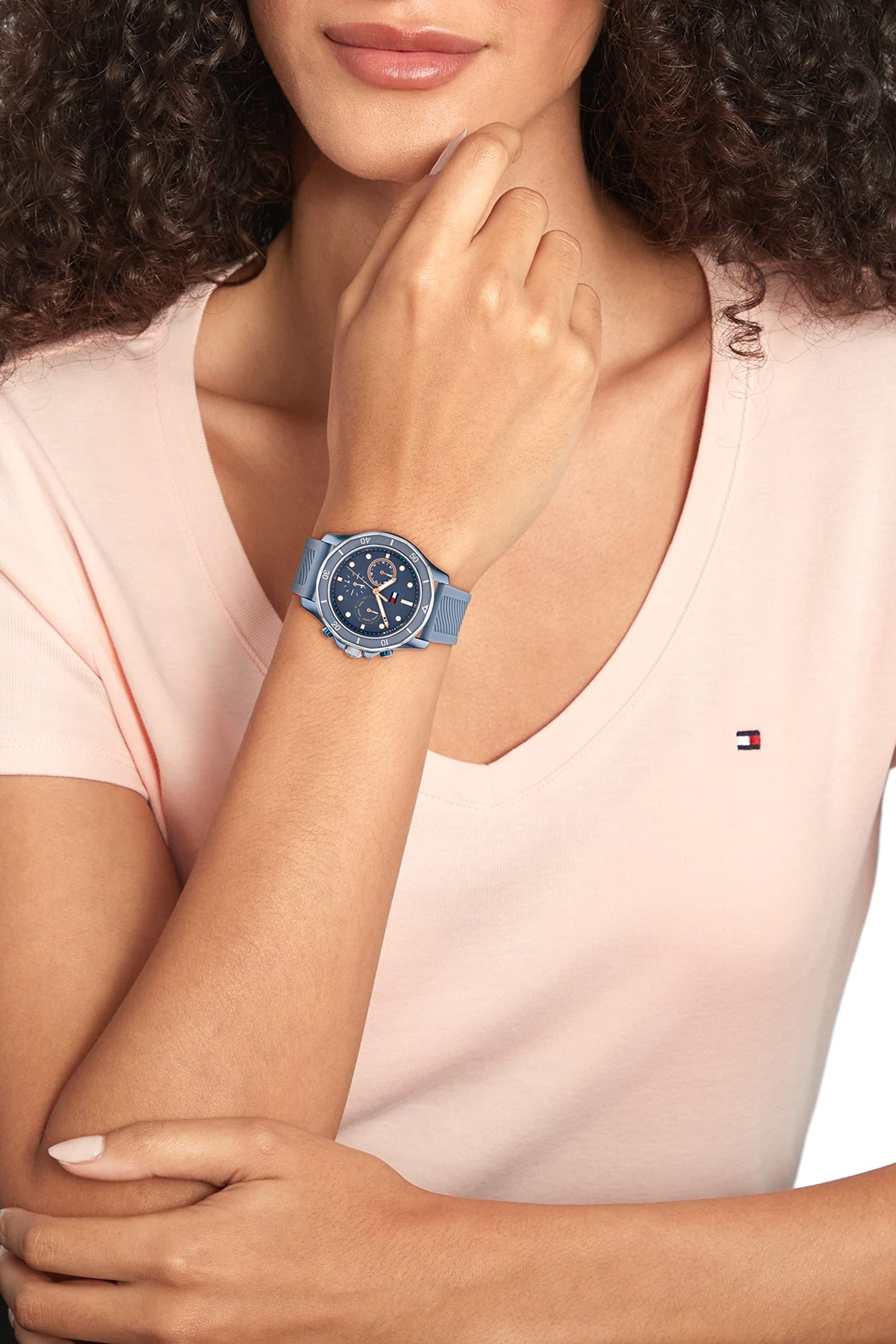 Tommy Hilfiger Blue Dial Blue Silicone Strap Watch for Women-TH1782571