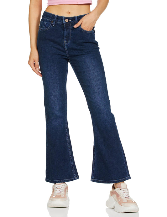 Pepe Jeans Women's High Rise Bootcut Fit Jeans Dark Used