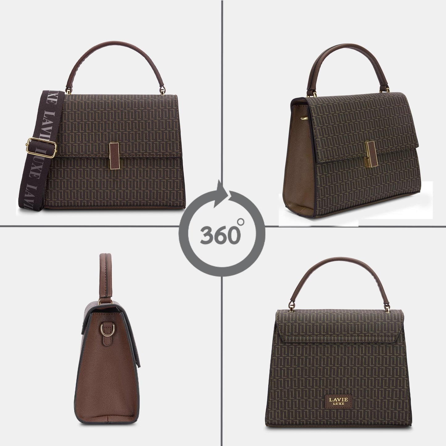 Lavie Luxe Women's Mono Ipsy25 Satchel Handbag | Satchel Bag for Work | Ladies purse | Stylish Shoulder Bag | Gift For Women