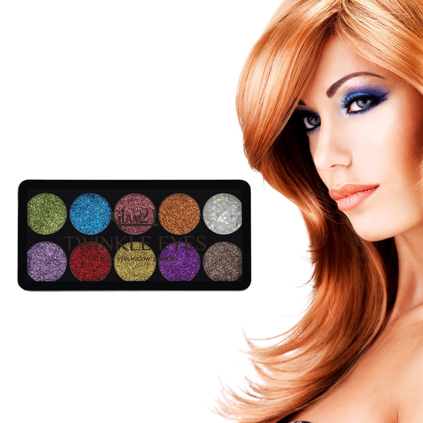 Glam21 Twinkle Eyes Glitter Palette|10 Cream Based Highly Pigmented Shades|Non Sticky Look -13gm-02