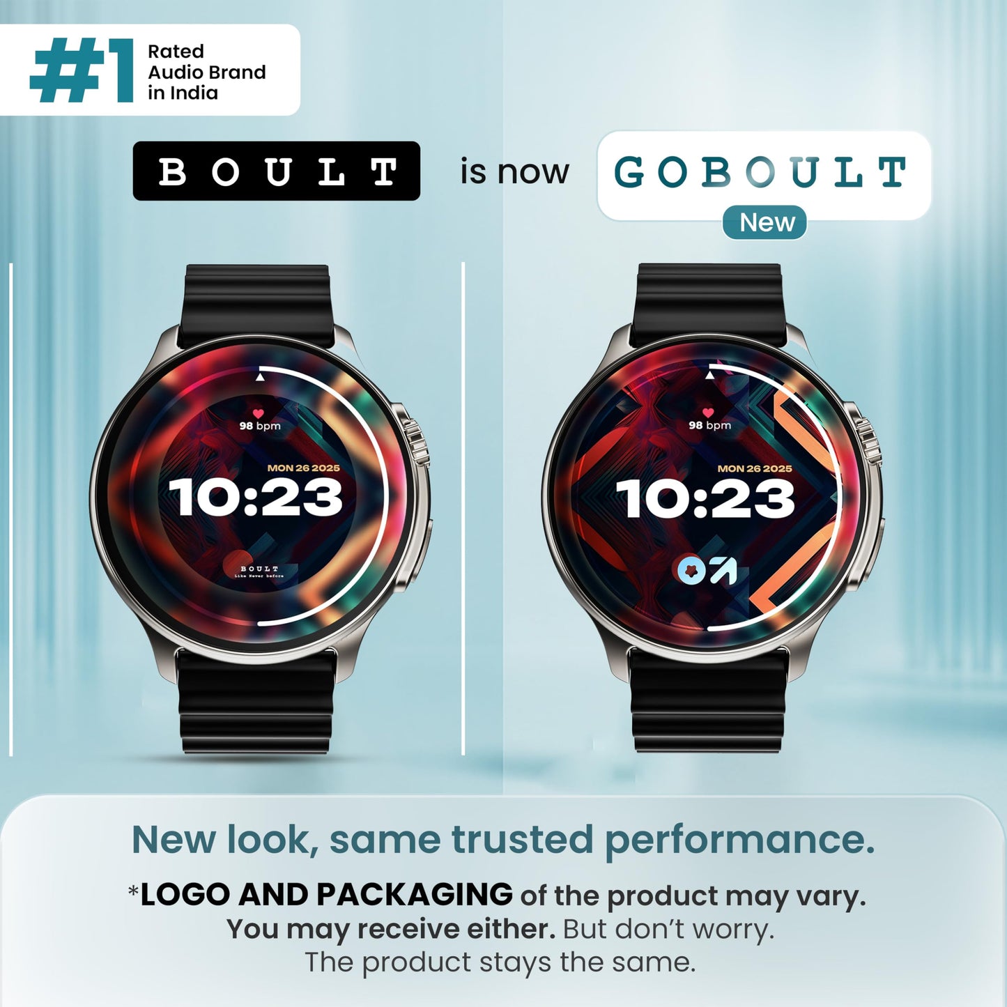 GOBOULT Newly Launched Crown R Pro Smart Watch 1.43''HD AMOLED, BT Calling, Working Crown, Zinc Alloy Frame, 600 Nits Brightness, AI Voice Assistant, SpO2 Monitoring, 120+ Sports Mode (Pure Black)