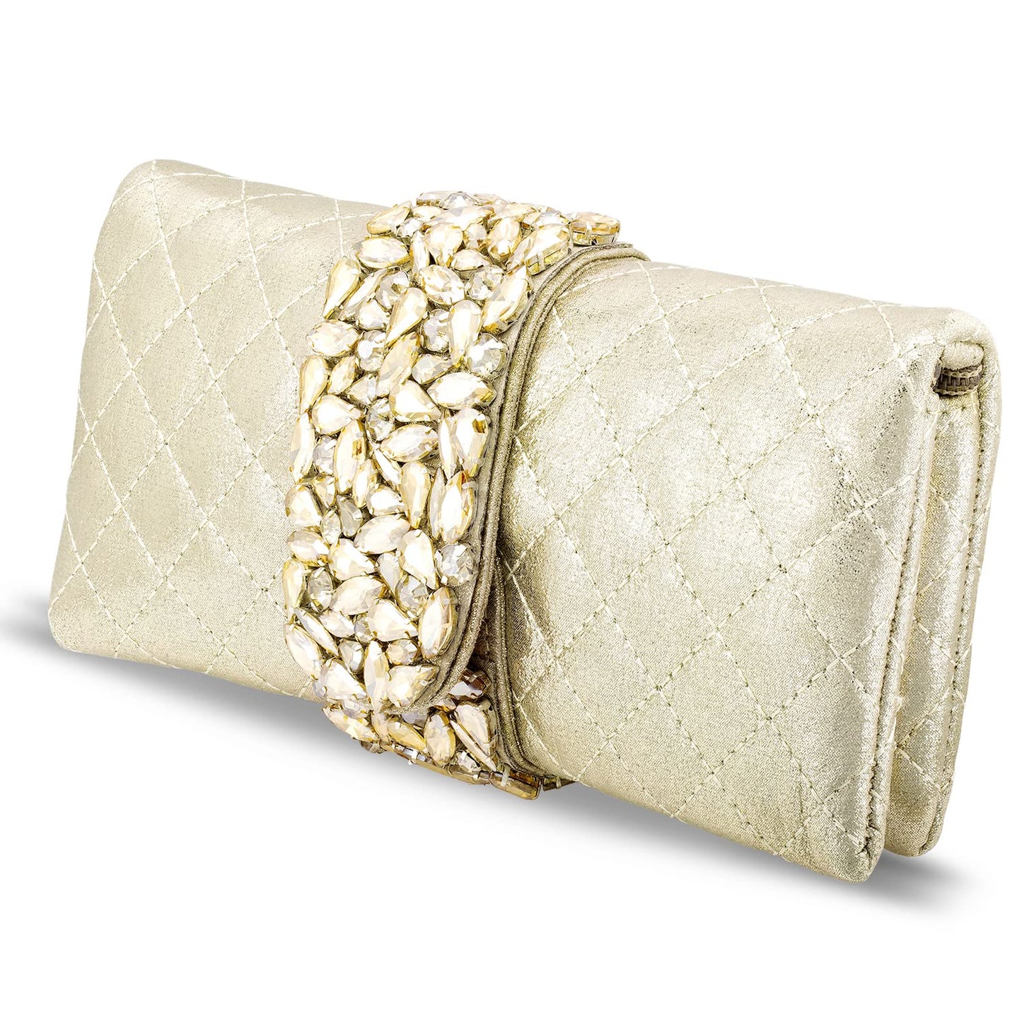 Peora Clutch Purses For Women Wedding Handmade Evening Handbags Party Bridal Clutch (C62G), Gold