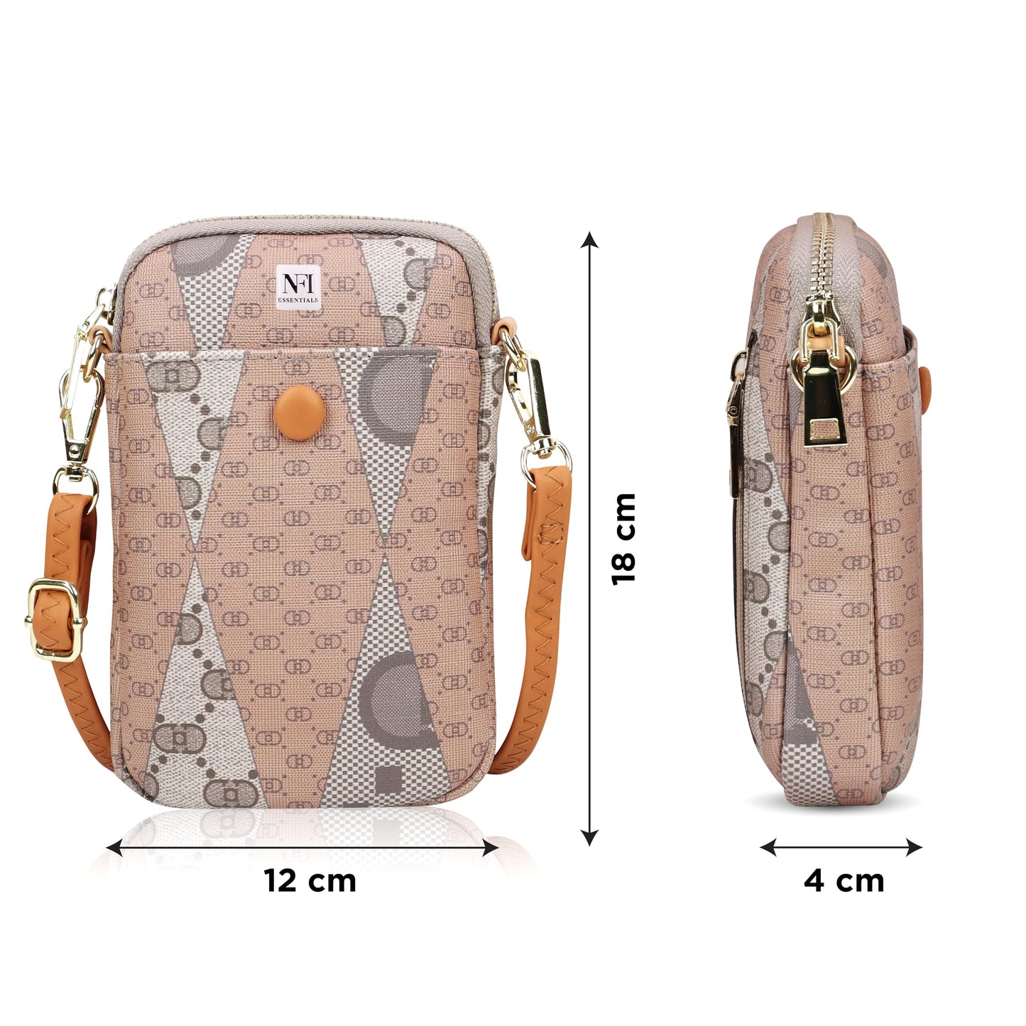 NFI essentials Womens Mobile Cell Phone Holder Bag, Small Crossbody Wallet, Pocket Wallet, Hand Purse, Clutch Mobile Sling Bag, Phone Pouch for Girls