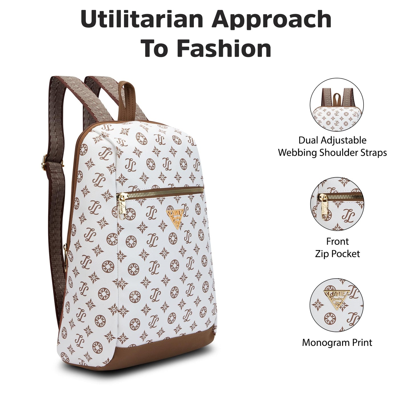 Lavie Signature Women's St.Louis 11L Fashion Backpack for Women | Compact Backpack | Ladies purse | Stylish Shoulder Bag | Gift for Women