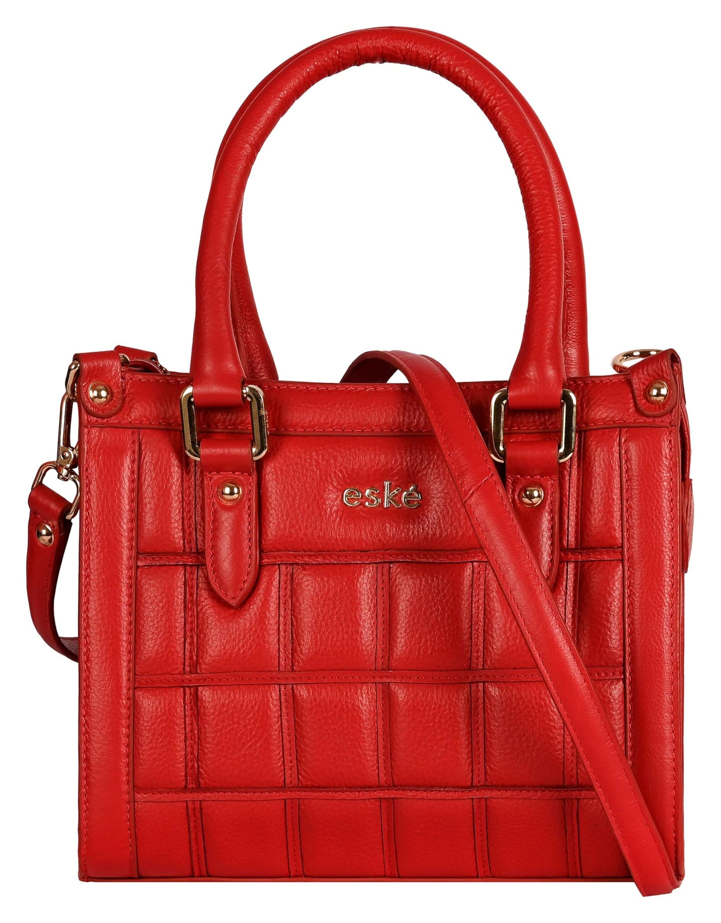 eske Viviana Leather Handbag for Women | Genuine Cosmos Leather Shoulder Bag | Detachable Sling Strap | Zip & Slip Pockets | Adjustable Crossbody Tote for Daily, Office & Casual Use