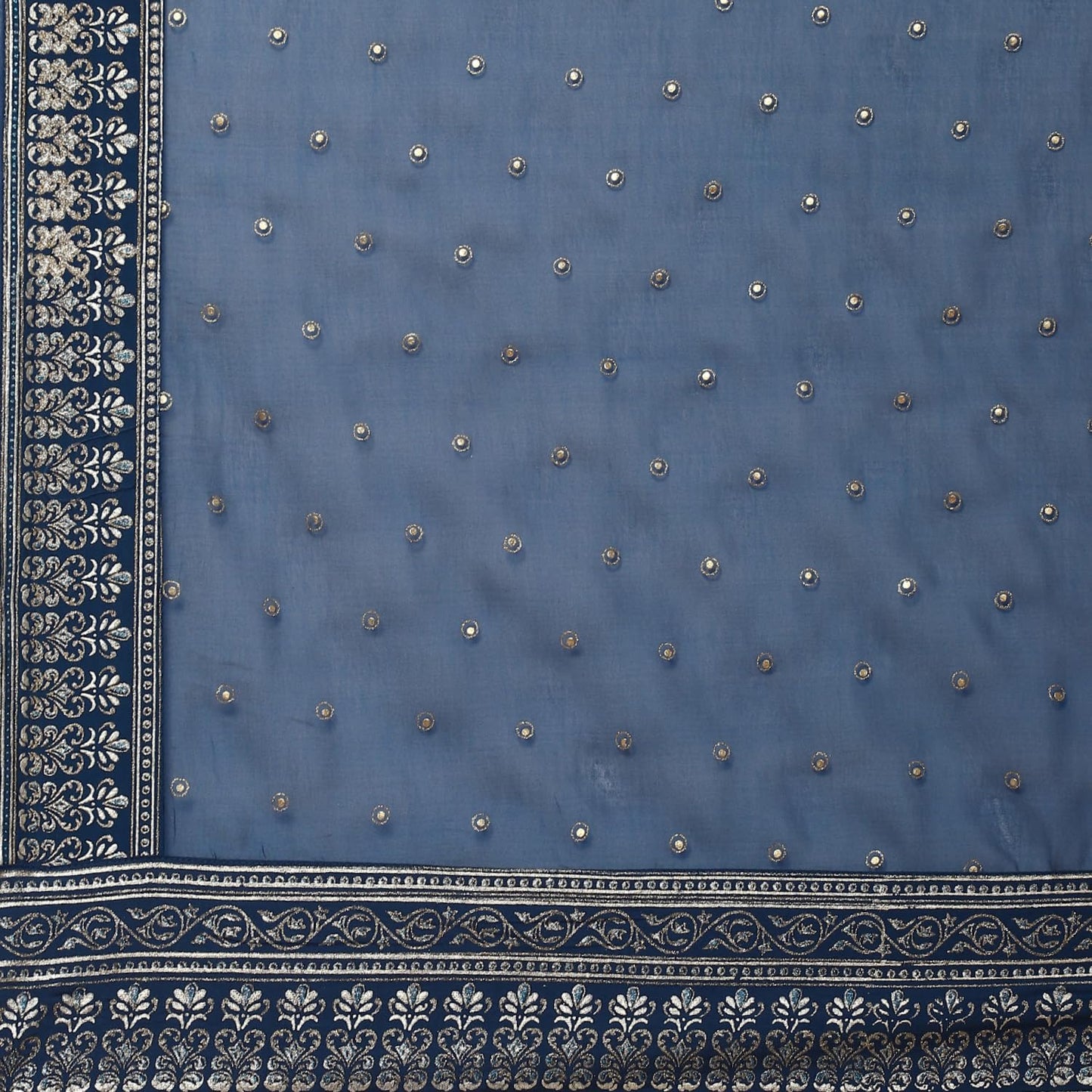 BIBA Women Polyester Blend Printed Straight Salwar Kurta Dupatta(Skddurgotsa8916_Teal_36), Green