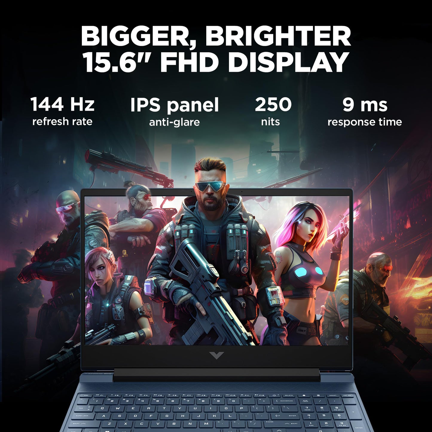 HP Victus, 12th Gen Intel Core i5-12450H, NVIDIA RTX 2050 Gaming Laptop (16GB DDR4, 512GB SSD), 144Hz, IPS, 15.6"/39.6cm, FHD, Win 11, Office 21, Blue, 2.3kg, Enhanced Cooling, fa1227TX/fa1314TX