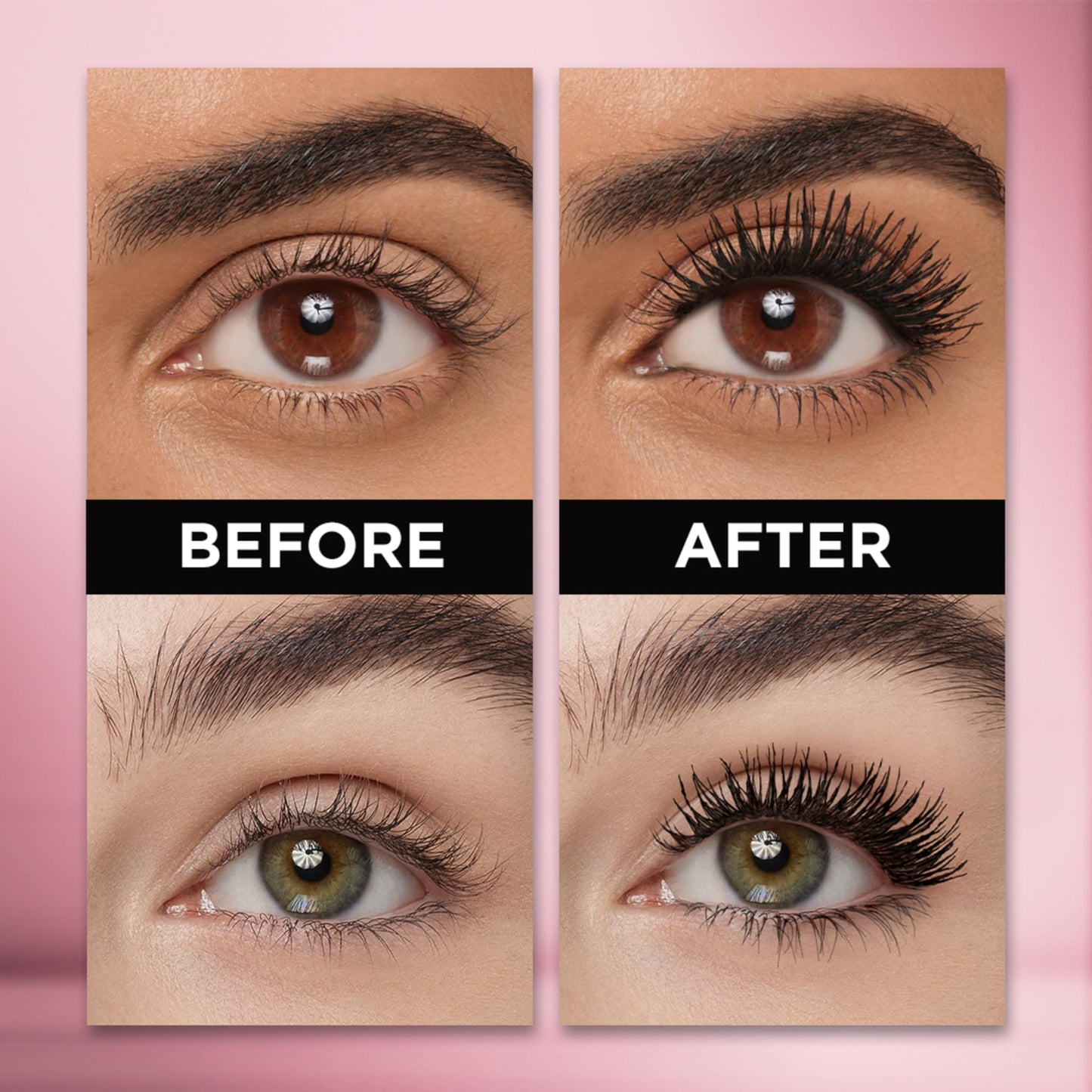 L'Oreal Paris Volumising Mascara, Waterproof, Enriched Caring Formula, Smudge-Proof Wear, Corner to Corner Paroromic Volume, For 1.4X Bigger Looking Eyes, Colour: Black, 9.4 ml