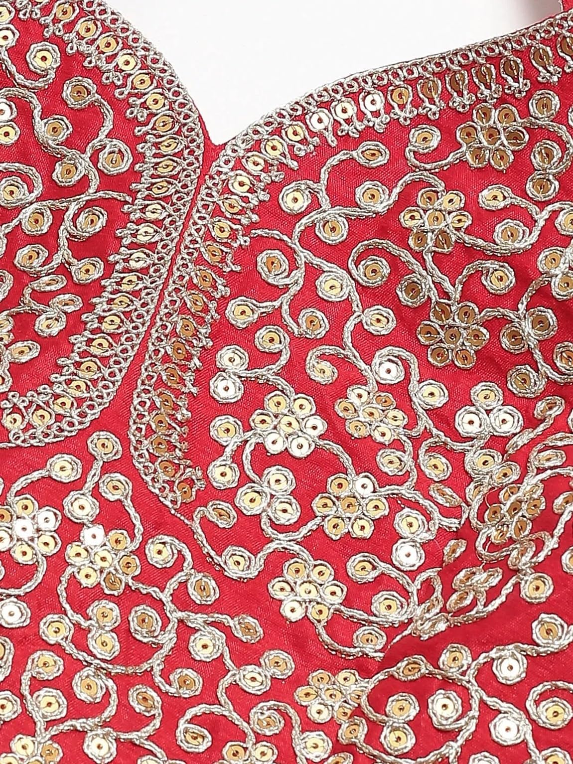 Prasheem Fashion Women's Net Lehenga Choli with Heavy Sequence Work and Dupatta (pack of 1 Red)