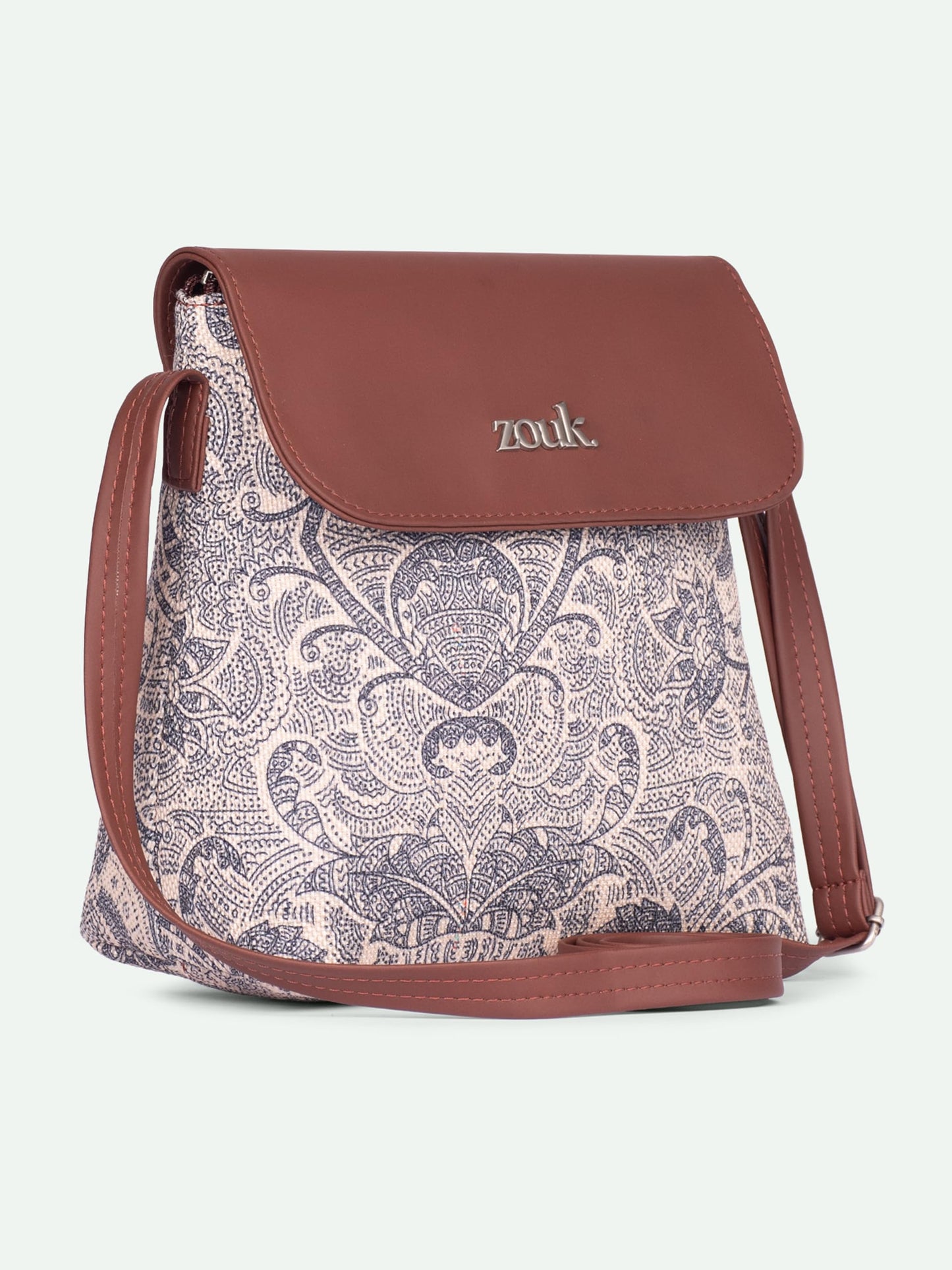 ZOUK Colaba Shirin Women's Hand Crafted Multicolor Flap Sling Bag