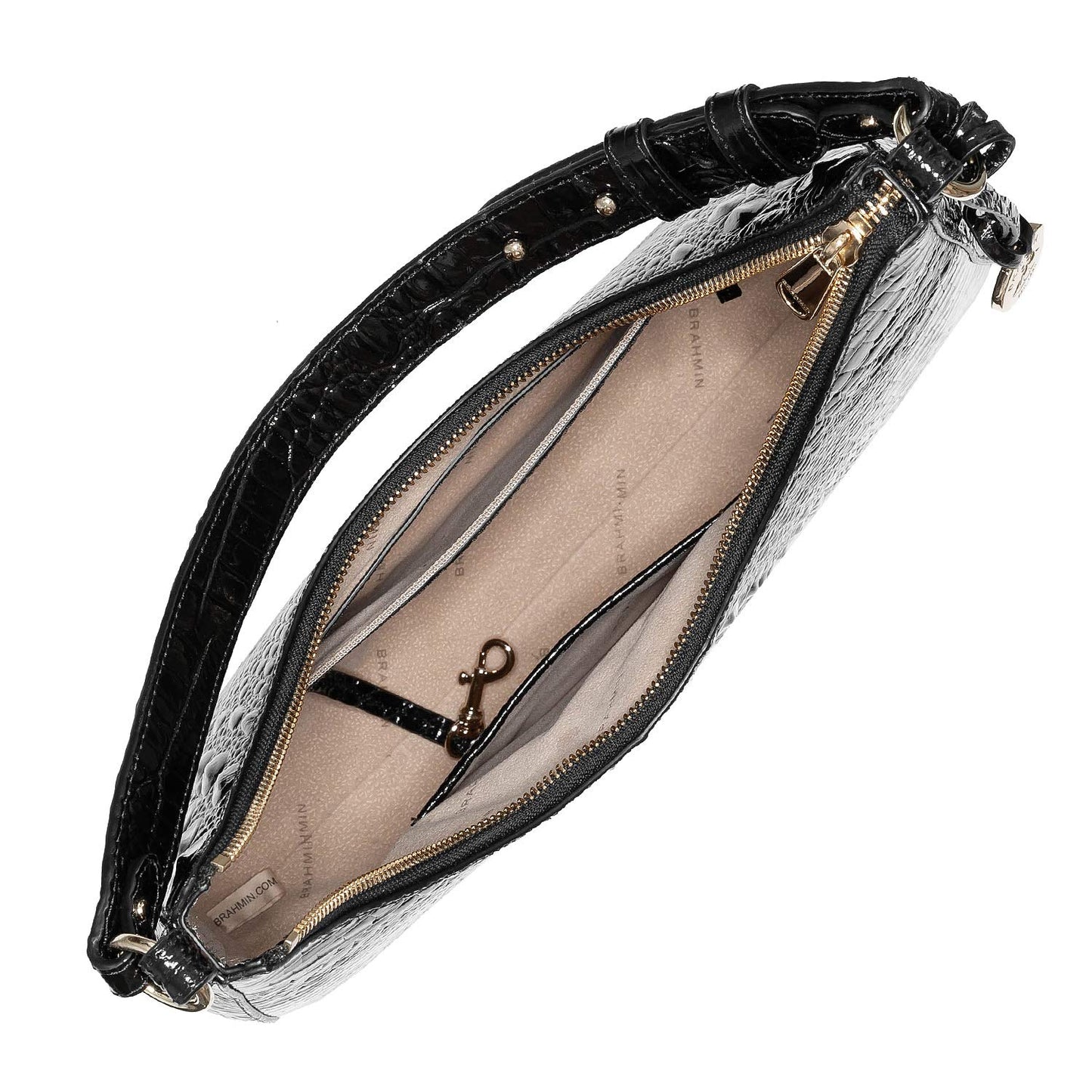 Brahmin Tabitha Women's Black Leather Retro Contemporary Hobo Handbag, One Size