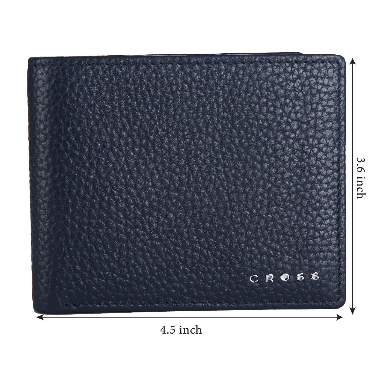 Cross Navy Men's Wallet Stylish Genuine Leather Wallets for Men Latest Gents Purse with Card Holder Compartment (AC1288799_3-5)