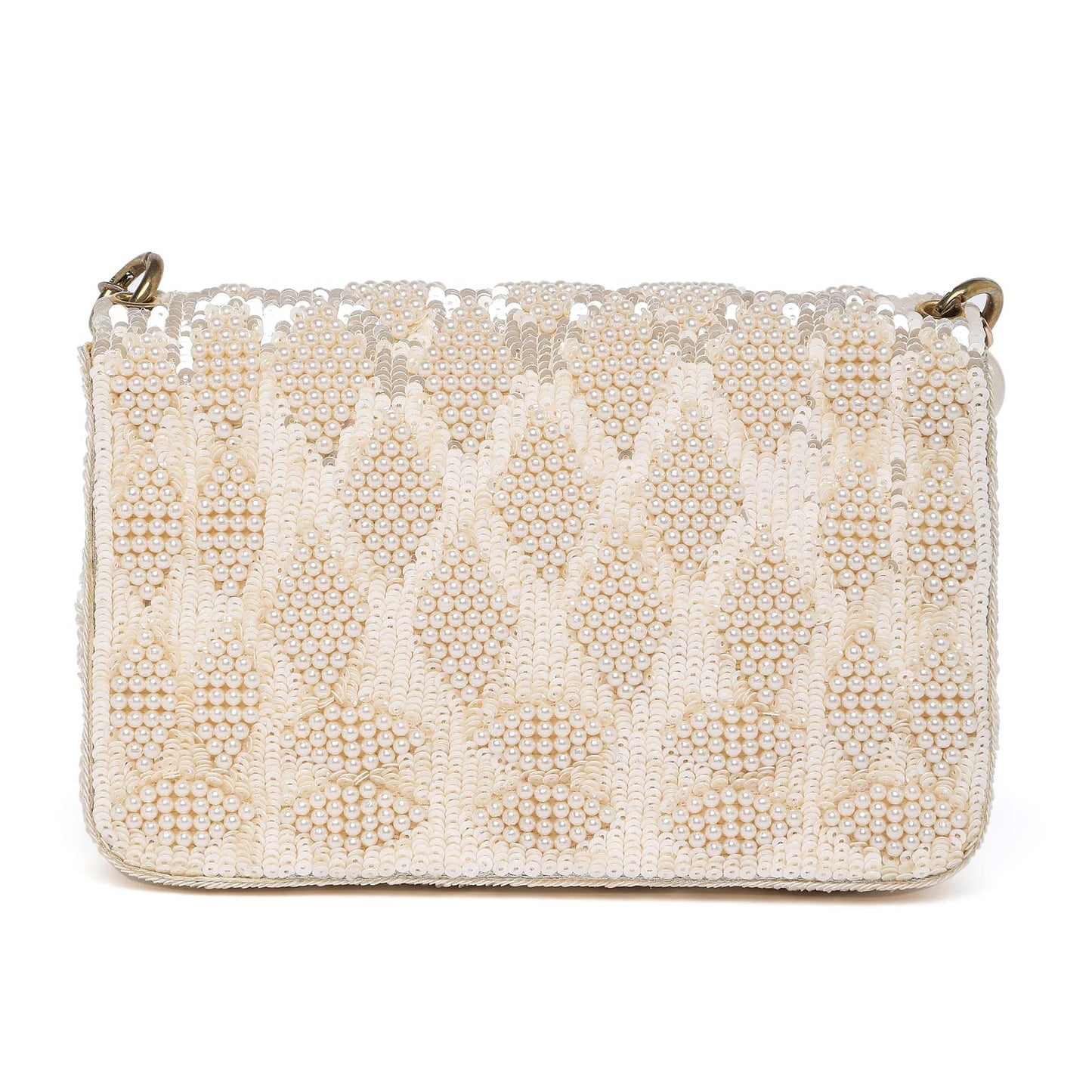 Peora Cream Clutch Purses for Women Wedding Handmade Evening Handbags Party Bridal Clutch (C54CRM)