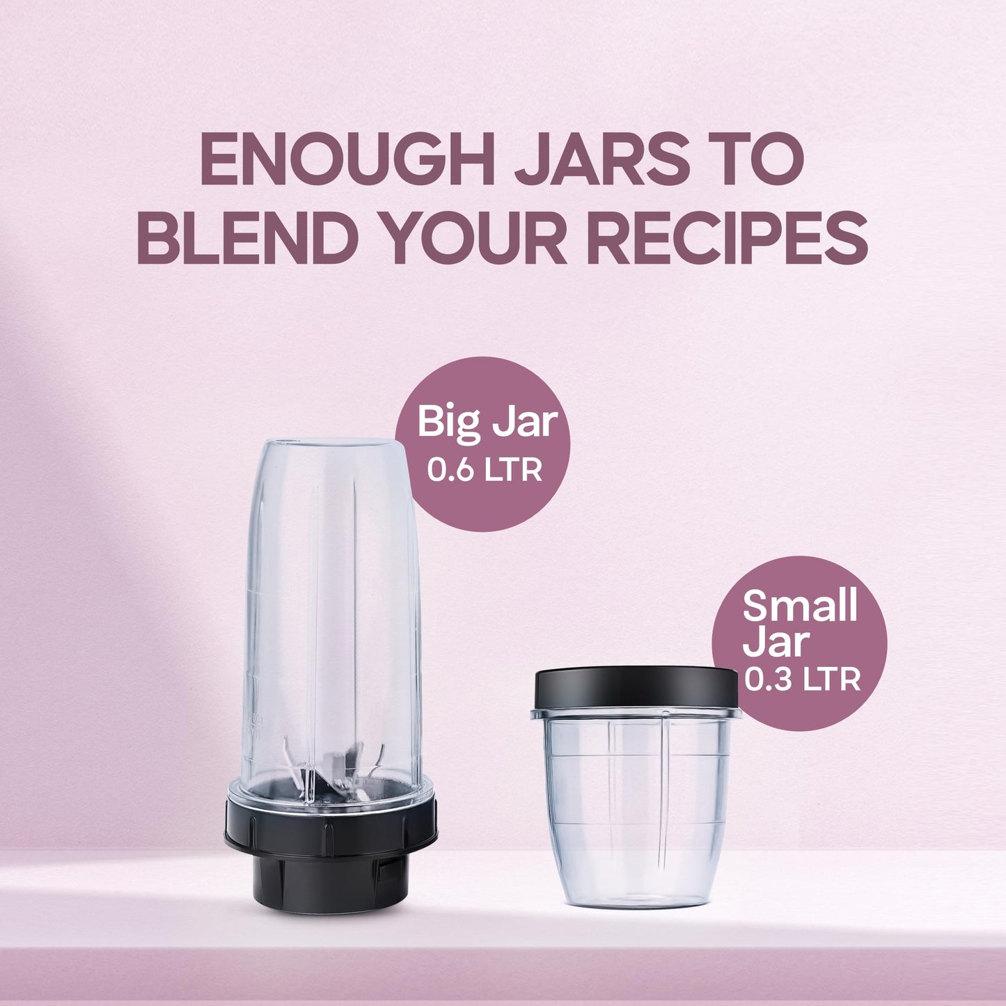 Longway Sage 500 Watt Juicer Mixer Grinder with 2 Jars for Grinding, Mixing, Juicing with Powerful Motor | 1 Year Warranty | (Black & Gray, 2 Jars)