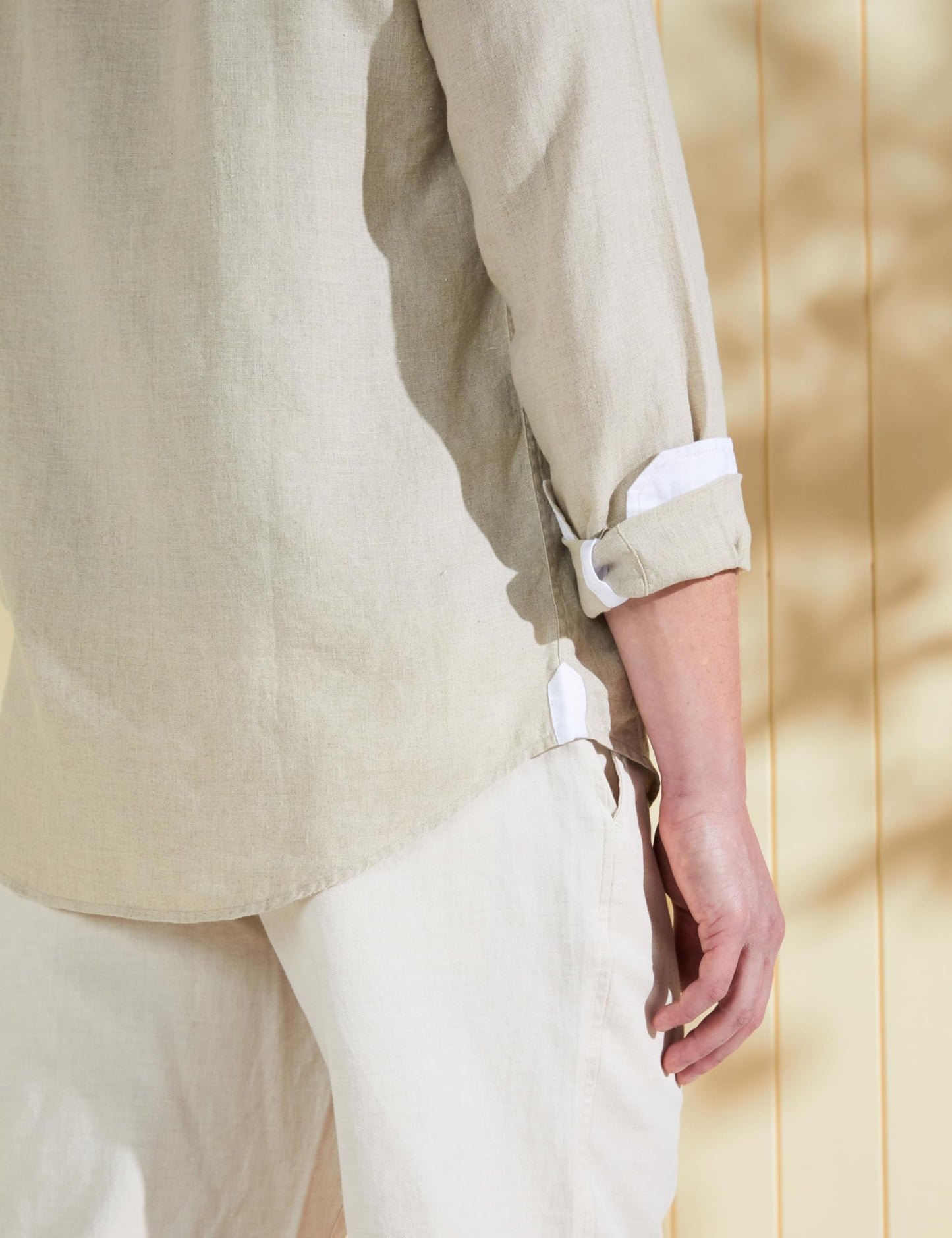 Symbol Premium Men's Pure Linen Solid Casual Shirt (Regular Fit) (SP-S24-M-CS-102_Natural Beige_L)