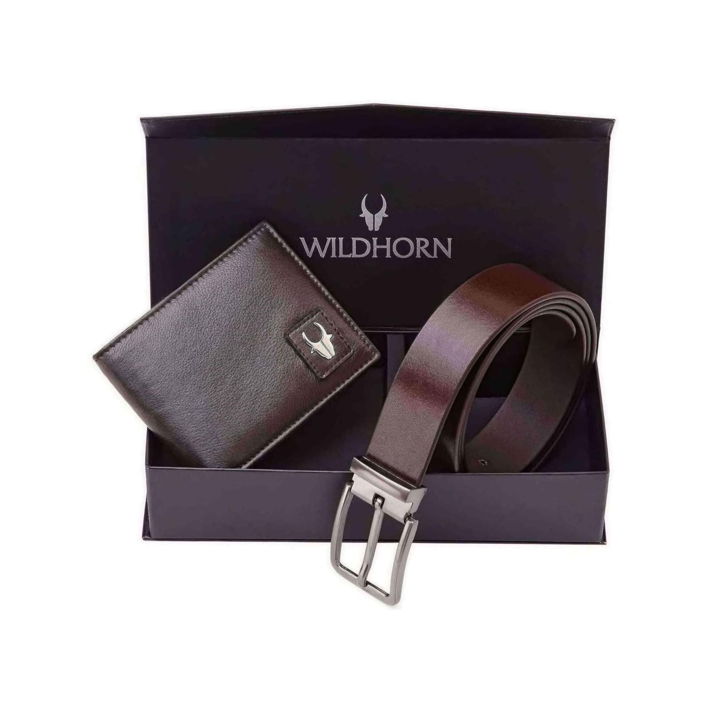 WildHorn Brown Wallet & Belt Combo for Men