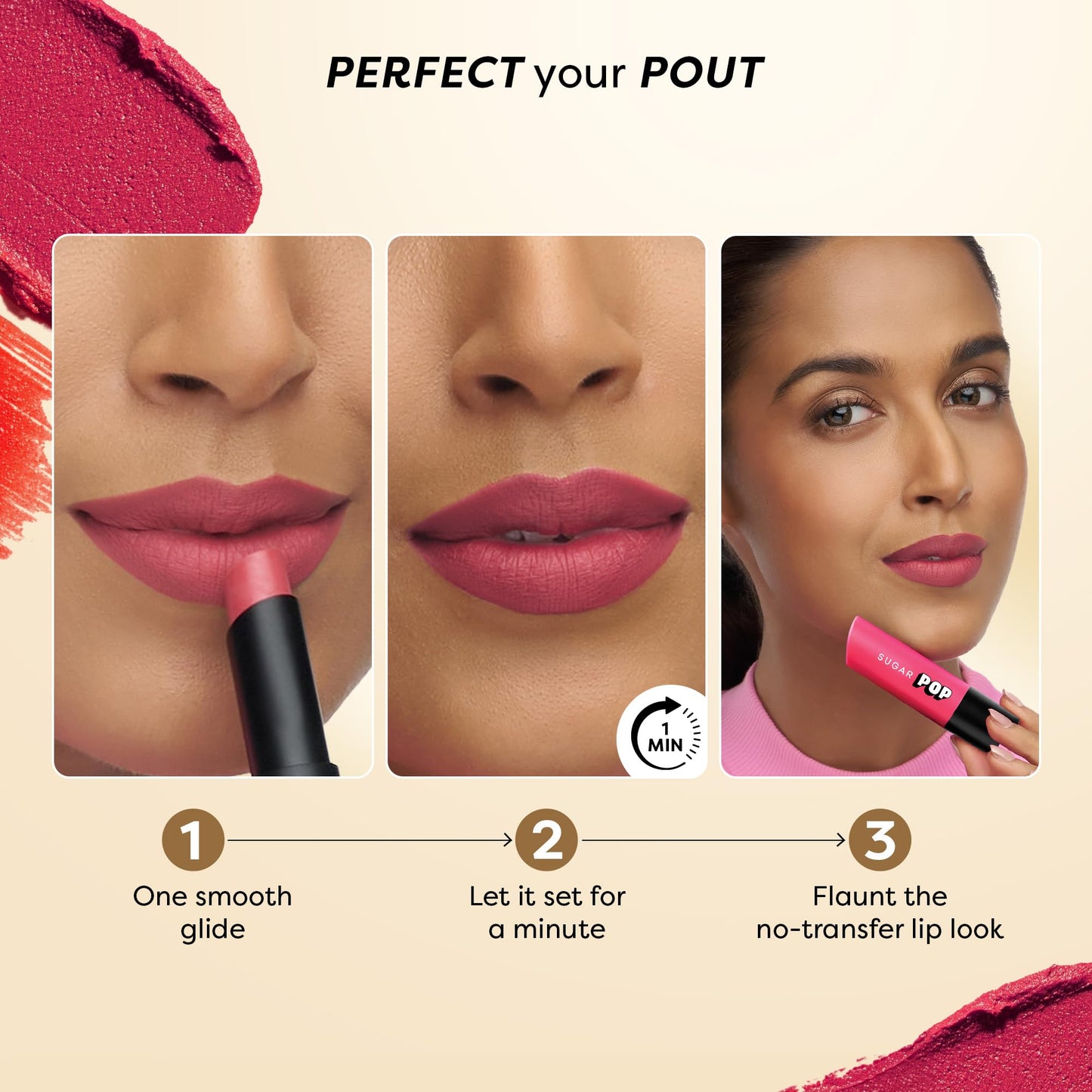 SUGAR POP Ultrastay Transferpoof Matte Lipstick with Vitamin E | Smooth Glide | Waterproof | Longlasting | 4gm - 14 Bronze Beauty