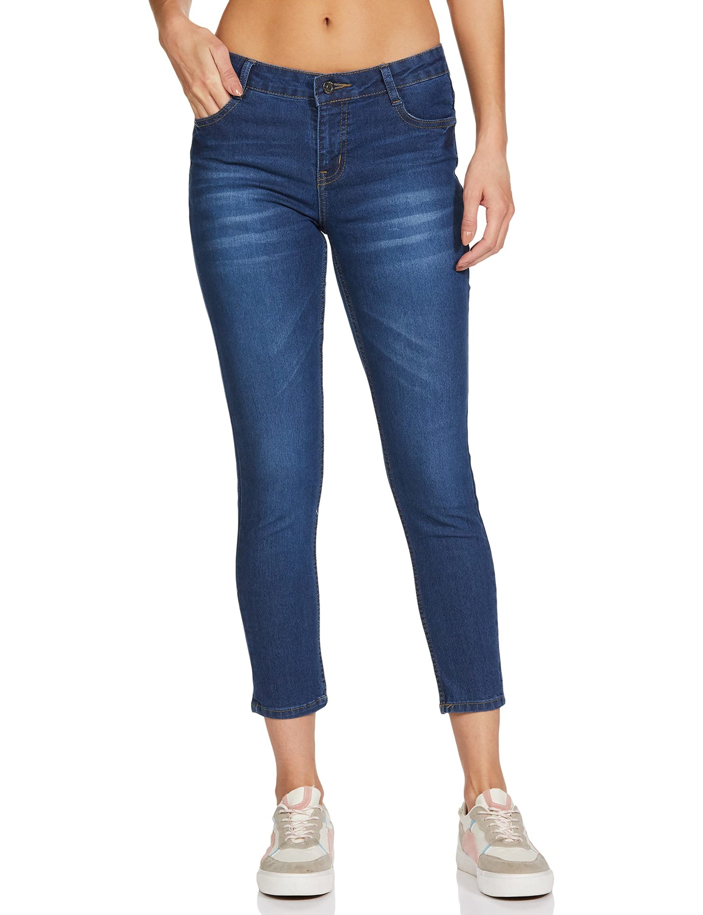 Man Women Skinny fit Jeans,MID Blue,28
