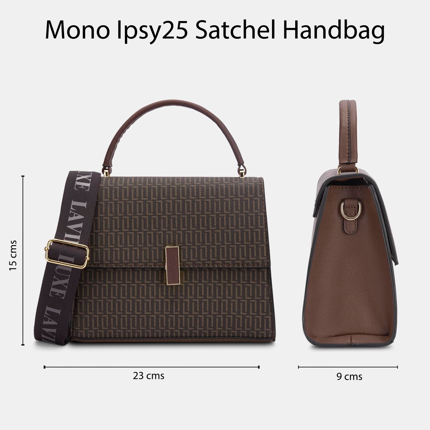 Lavie Luxe Women's Mono Ipsy25 Satchel Handbag | Satchel Bag for Work | Ladies purse | Stylish Shoulder Bag | Gift For Women