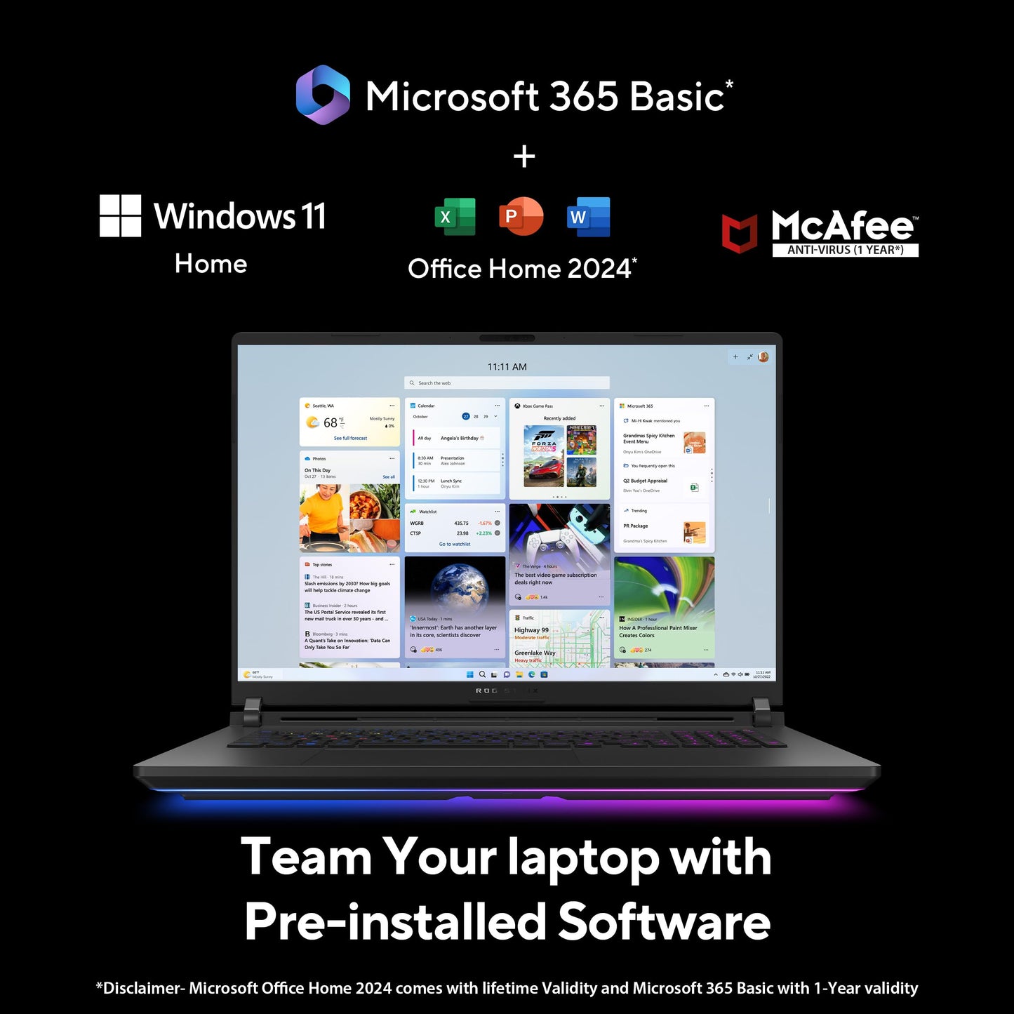 ASUS ROG Strix SCAR 18,Intel Core Ultra 9 275HX Gaming Laptop(NVIDIA RTX 5090-24GB/175W TGP/64GB/2TB/2.5K QHD+/18"/240Hz/Windows 11/M365 Basic(1Year)*/Office Home 2024/Off Black/3.30 Kg)G835LX-SA187WS