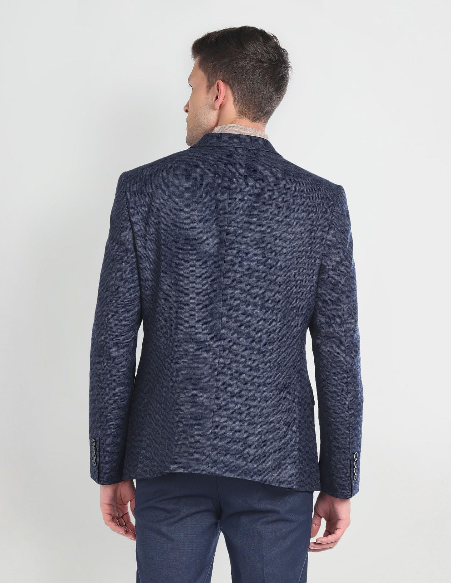 Arrow Men's Single Breasted Regular Blazer (ARAGBZ5075_Navy Blue