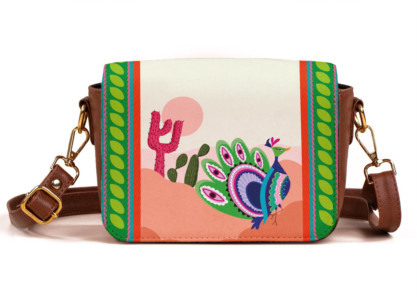 Kalankit Sling Bag | Vegan Leather Sling Bag for Woman, Trendy Crossbody Bags for Women | Everyday Side Bag & Shoulder Purse, Travel Companion & Valentine Gifts for Women | Cactus Clapback