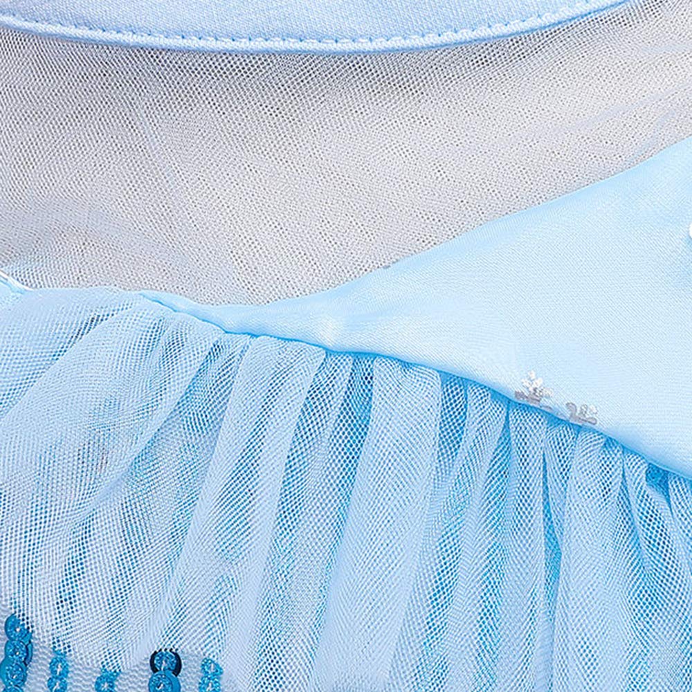 Hopscotch Girls Sequin Embellished Maxi Gown In Blue Color For Ages 2-3 Years