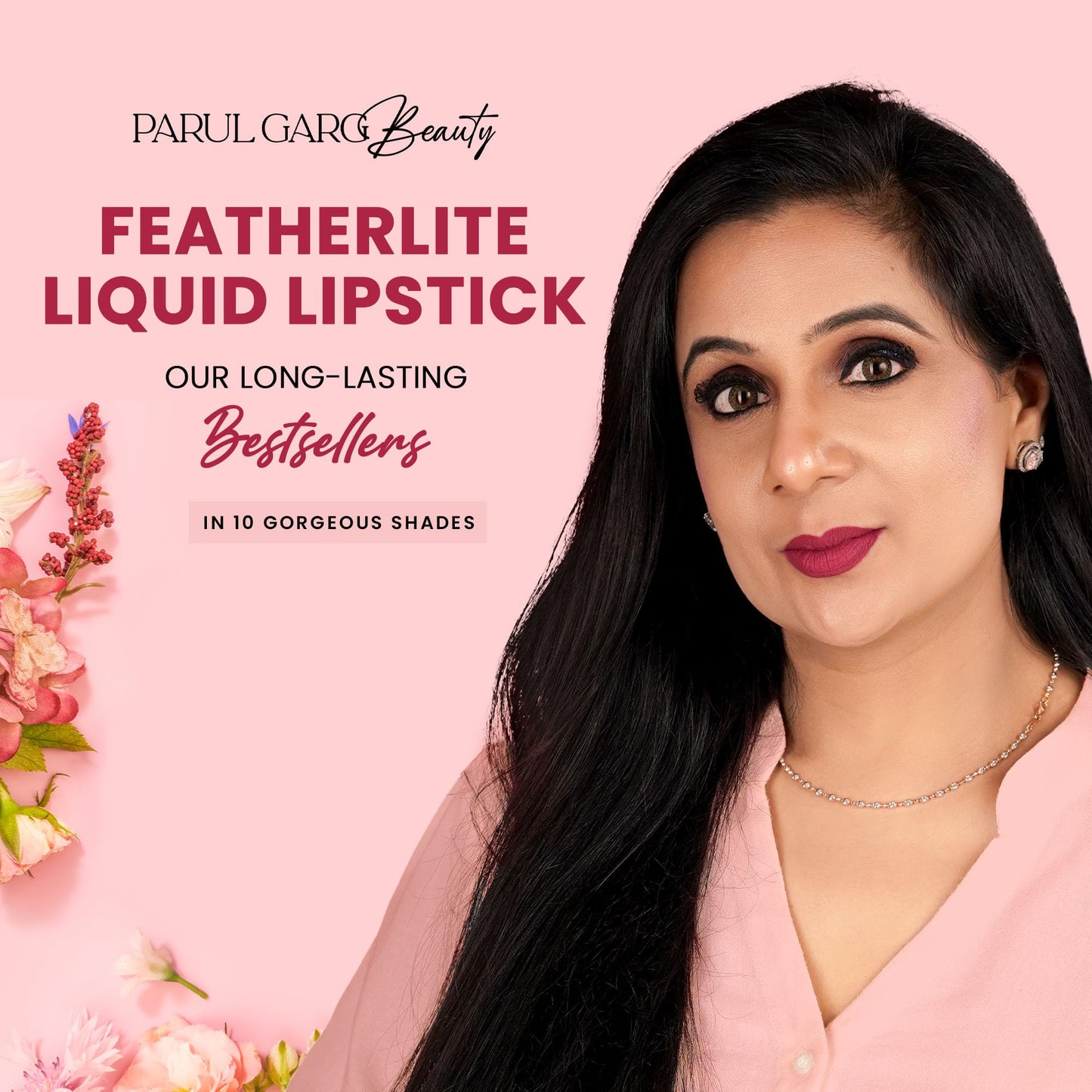 Parul Garg Beauty Featherlite Matte Liquid Lipstick | High-Pigment, Long-Wear & Non-Drying | Lightweight & Transfer-Proof | 100% Vegan & Clean Beauty (Delight, 2.5 ml)
